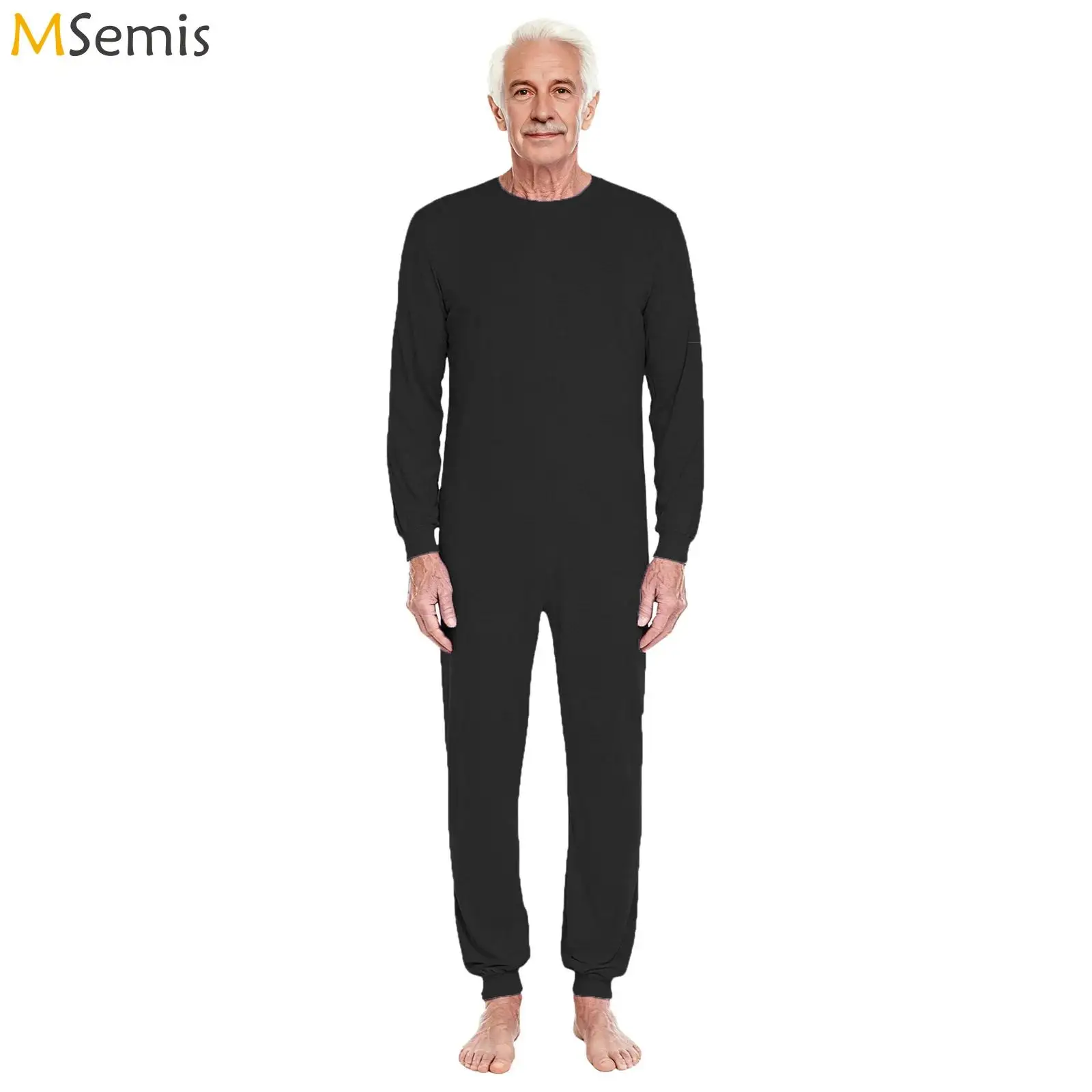 Unisex Elderly Anti-Strip Adaptive Care Overall Jumpsuit Pyjamas Back Zipper Long Pants Rompers Special Needs And Disabilities