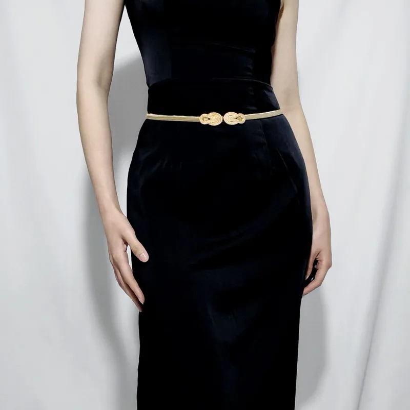 Trendy, Niche European and American Waist Chains Stylish Unique Metal Chain Braided-Pattern Women's Slim-Fit Waist Cinch