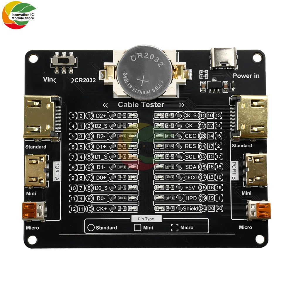 

Mini Micro A/B type data line detection board fast detection of data line abnormality tester short circuit continuity test tool