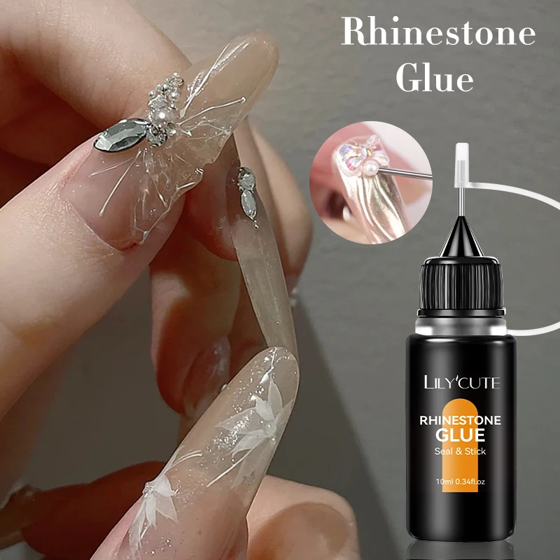 LILYCUTE 10ml Nail Strass Lijm Lijm Voor Stok Sterke Gel Voor Nail Charm 3D Nagels Bling Gel Decoratie Gem sieraden DIY