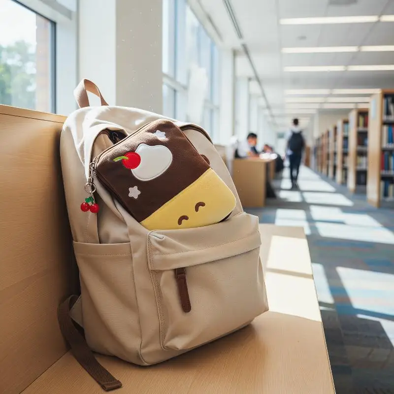 Cute Pudding Color-blocked Plush Coin Purse Travel Passport Bag Account Bag Portable CCD Camera Bag Portable Storage Card Bag