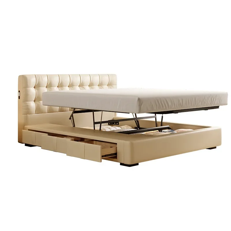 

Waffle, high box bed, French, cream wind, storage