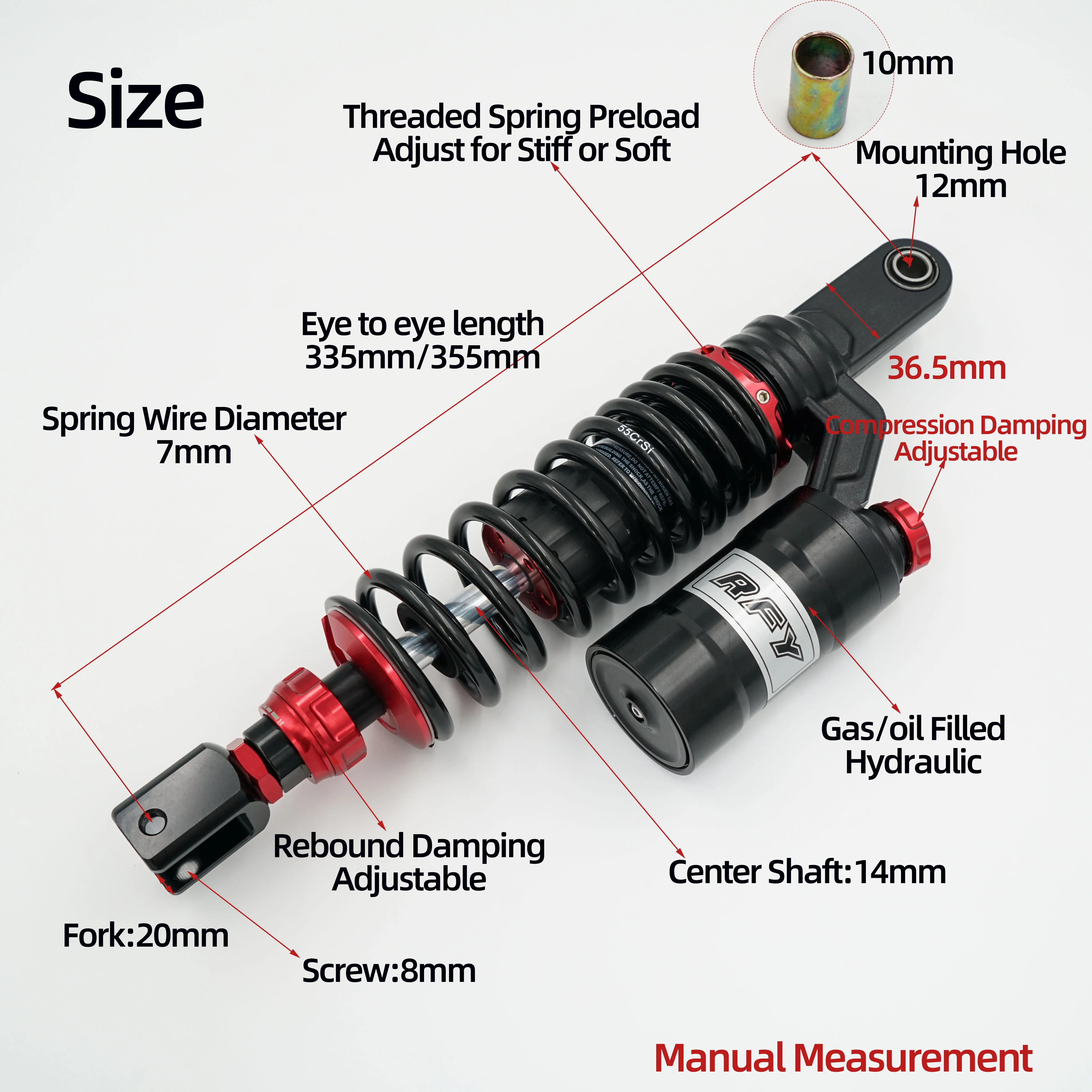 

Custom Damping Adjustment Shock For PCX160 Yamaha XMAX300 C400GT Xmax250 NWG150 NS150Gx H150 X7 Joymax250 NS150GX SYM Maxsym400