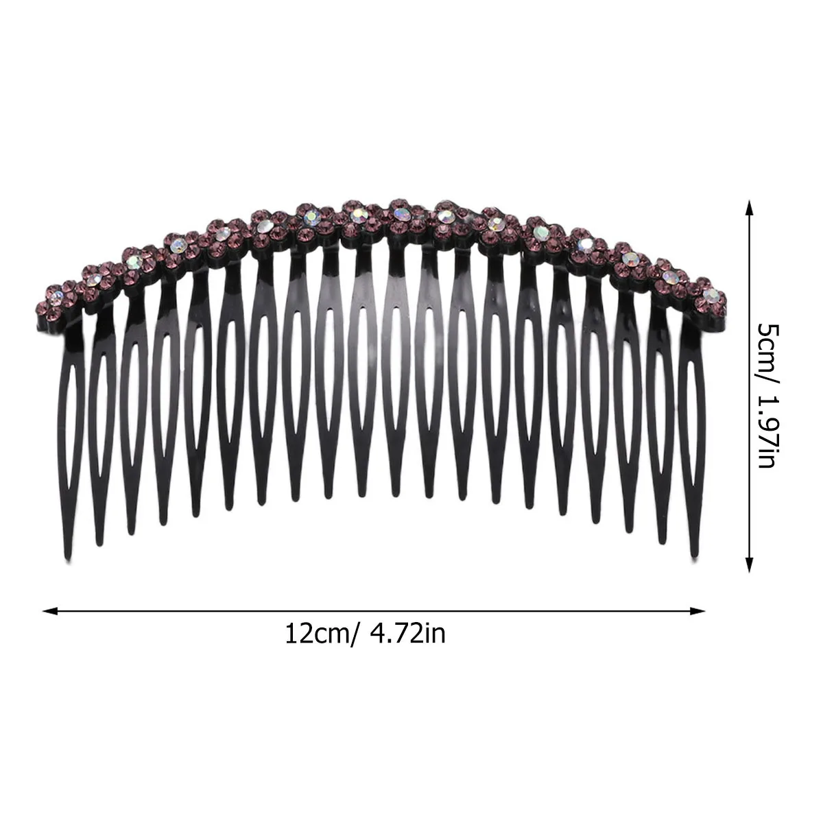 2개입 자두 모양 머리빗 여성용 웨딩 신부 머리 장식 액세서리 보라색