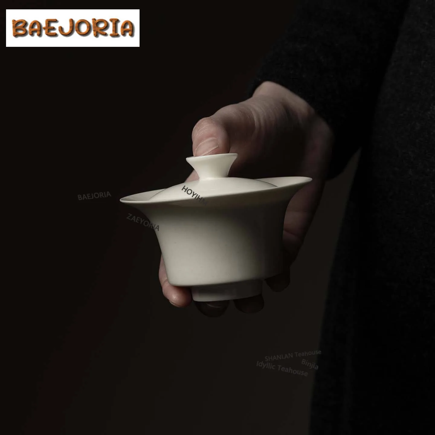 100ml Plain White Horseshoe Gaiwan Retro Not Hot Tea Tureen Household Tea Bowl With Lid Kit Tea Brewing Cover Bowl Cha Gifts