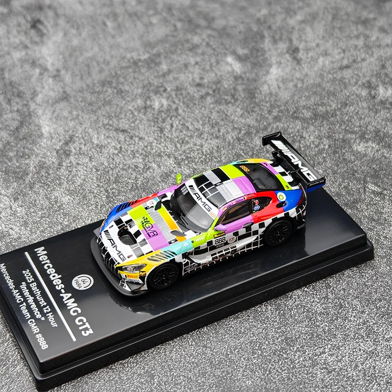 New Stock Para 1:64 Mercedes-Benz Amg Gt3 2025 Bathurst 12h #888 Alloy Miniature Die-Cast Car Model Custom Collectible Toys Gift