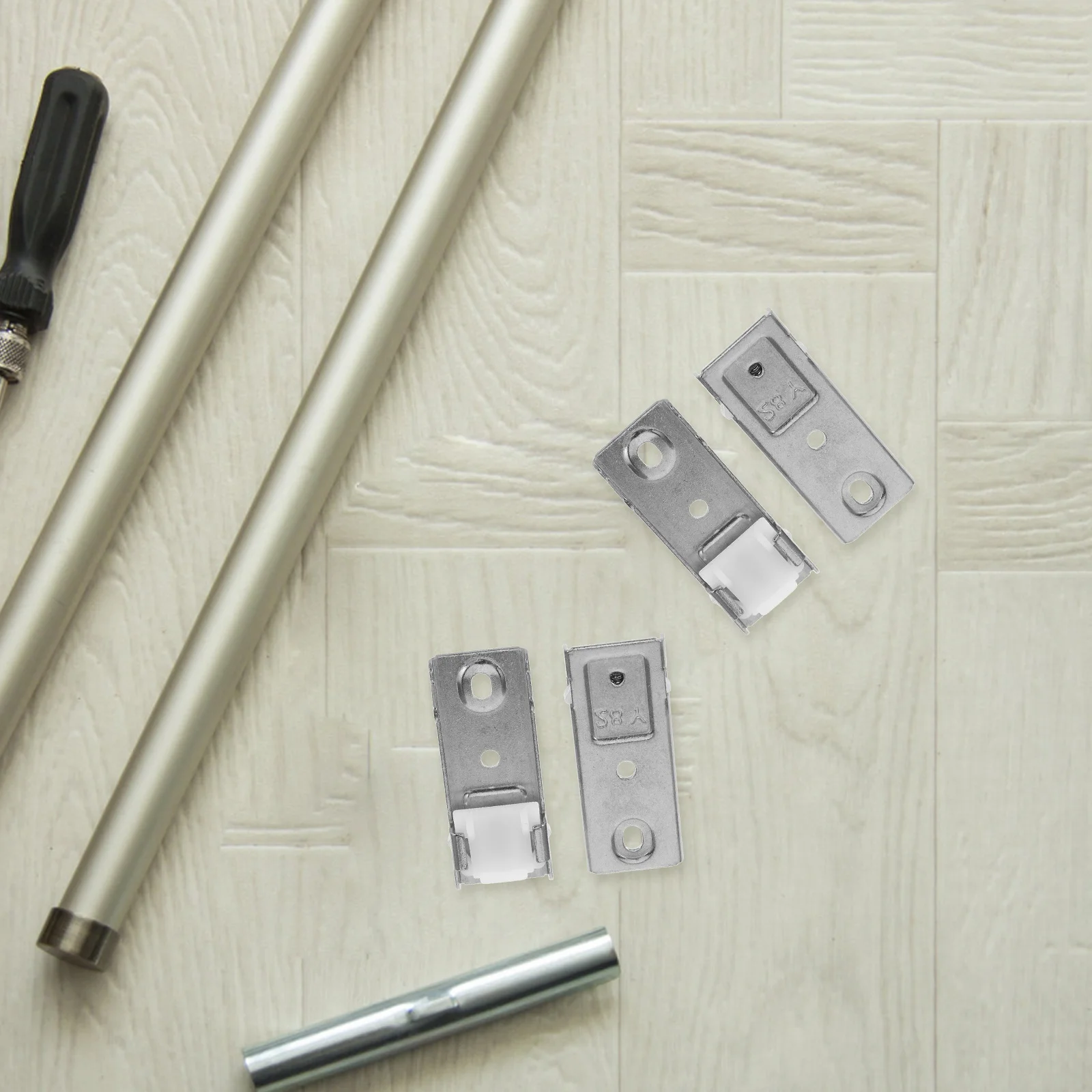 

6Pcs Stainless Steel Curtain Top Mount Code for Ceiling Curtain Rail Installation Fixing Brackets Hardware Repair