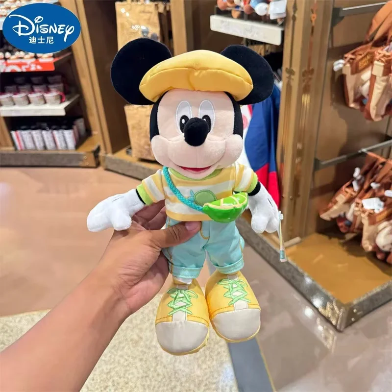 

Original Disney Summer Doll Series Mickey Minnie Donald Duck Daisy Chitty Soft Plush Doll Key Chain Cartoon Peripheral gifts