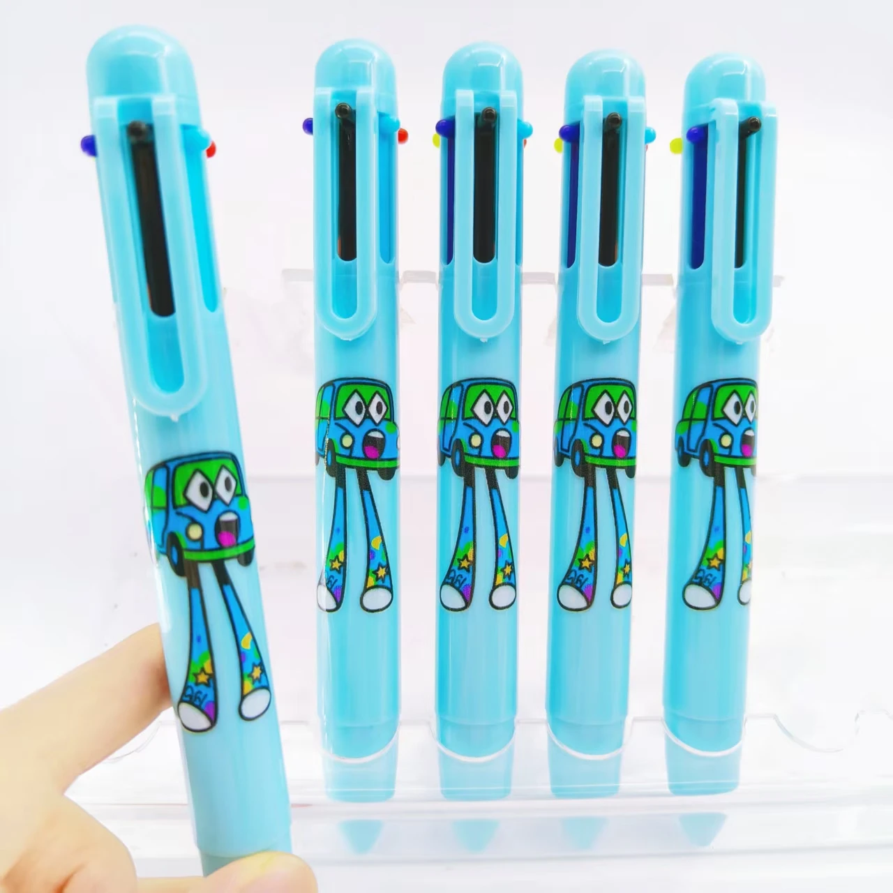 

3 шт./5 шт., разноцветная шариковая ручка для автомобиля, синяя серия, автомобильная 6 цветов, шариковая ручка, школьный подарок, шариковая ручка