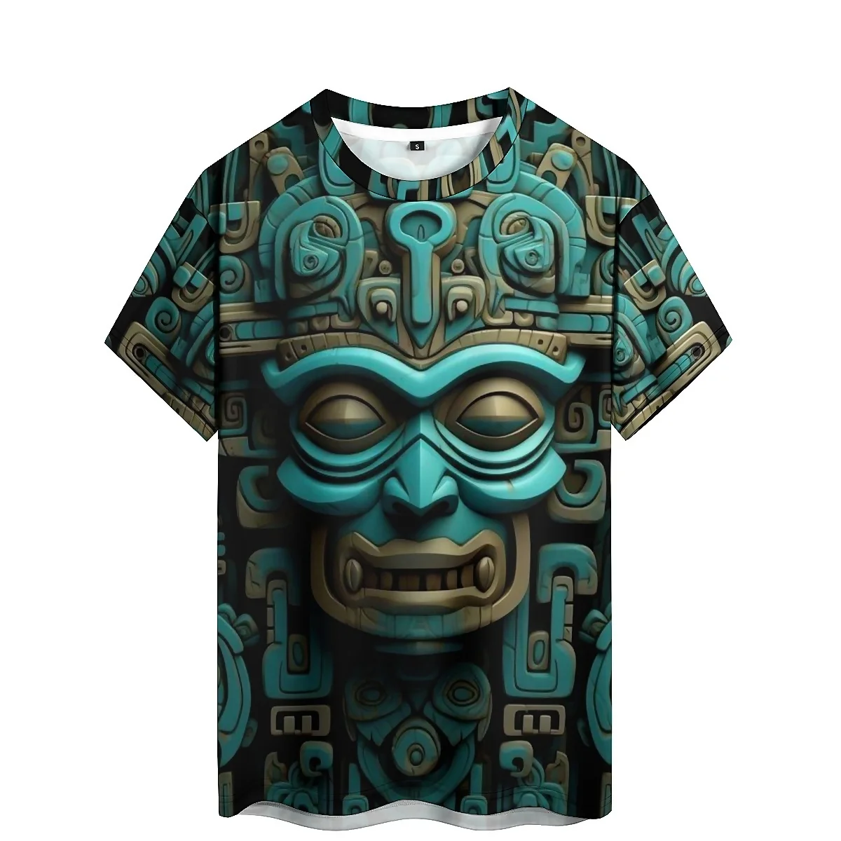Men's Retro Design Full Body Printed 3D Round Neck T-shirt for Couples, Colorful and Dynamic, Splashed Ink, Gym Exercise, Runni