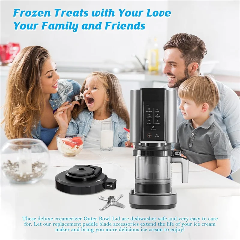 닌자 NC301 NC300 NC299AMZ CN301CO 아이스크림 메이커 블렌더 교체 부품 용 패들 및 컨테이너가있는 외부 그릇 뚜껑