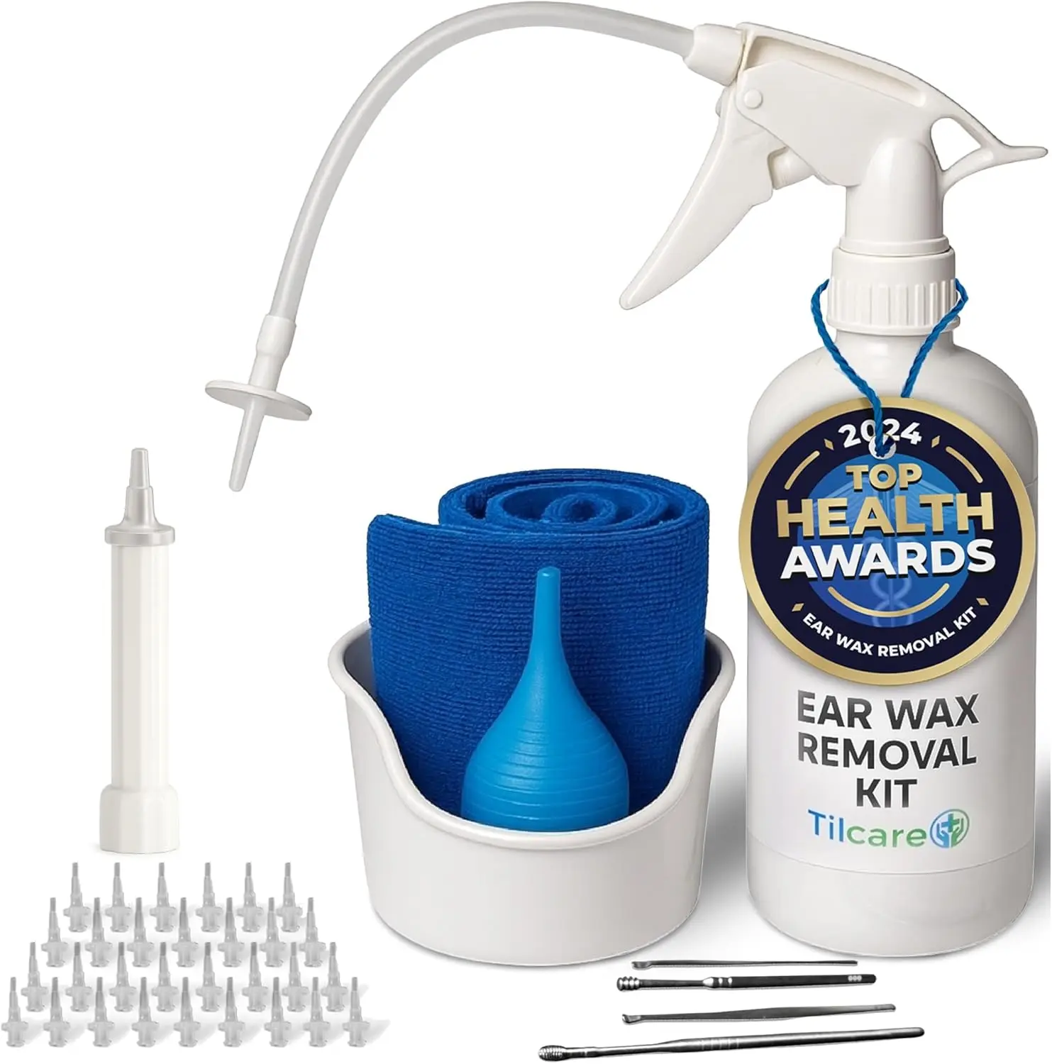 

Ear Wax Removal Kit for Adults & Kids - Complete Irrigation System with Basin, Syringe, Tools and Disposable Tips