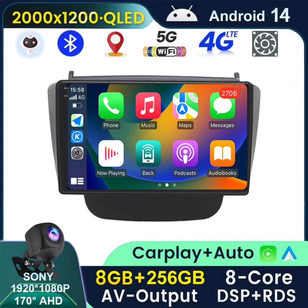 

Автомагнитола QLED 2K Android 14 для ROVER MG MG5 2007-2015, автомобильное радио, мультимедийный видеоплеер, Carplay AUTO GPS, 2 DIN, без DVD