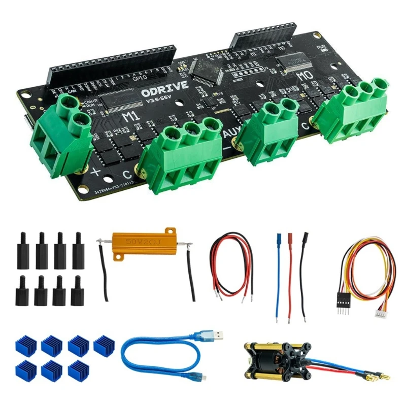 ODrive3.6 Double Motor Controller Board ODrive3.6 Motor Controller FOC BLDC High Power Motor Control Board 12-56V 60A