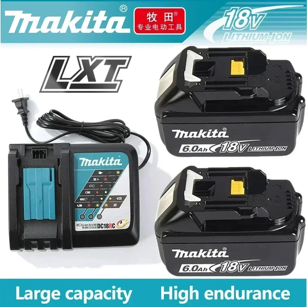 

Makita-100% Original Rechargeable Power Tool Battery, Replaceable LED Lithium-ion, 6.0 Ah 18V LXT BL1860B BL1860BL1850