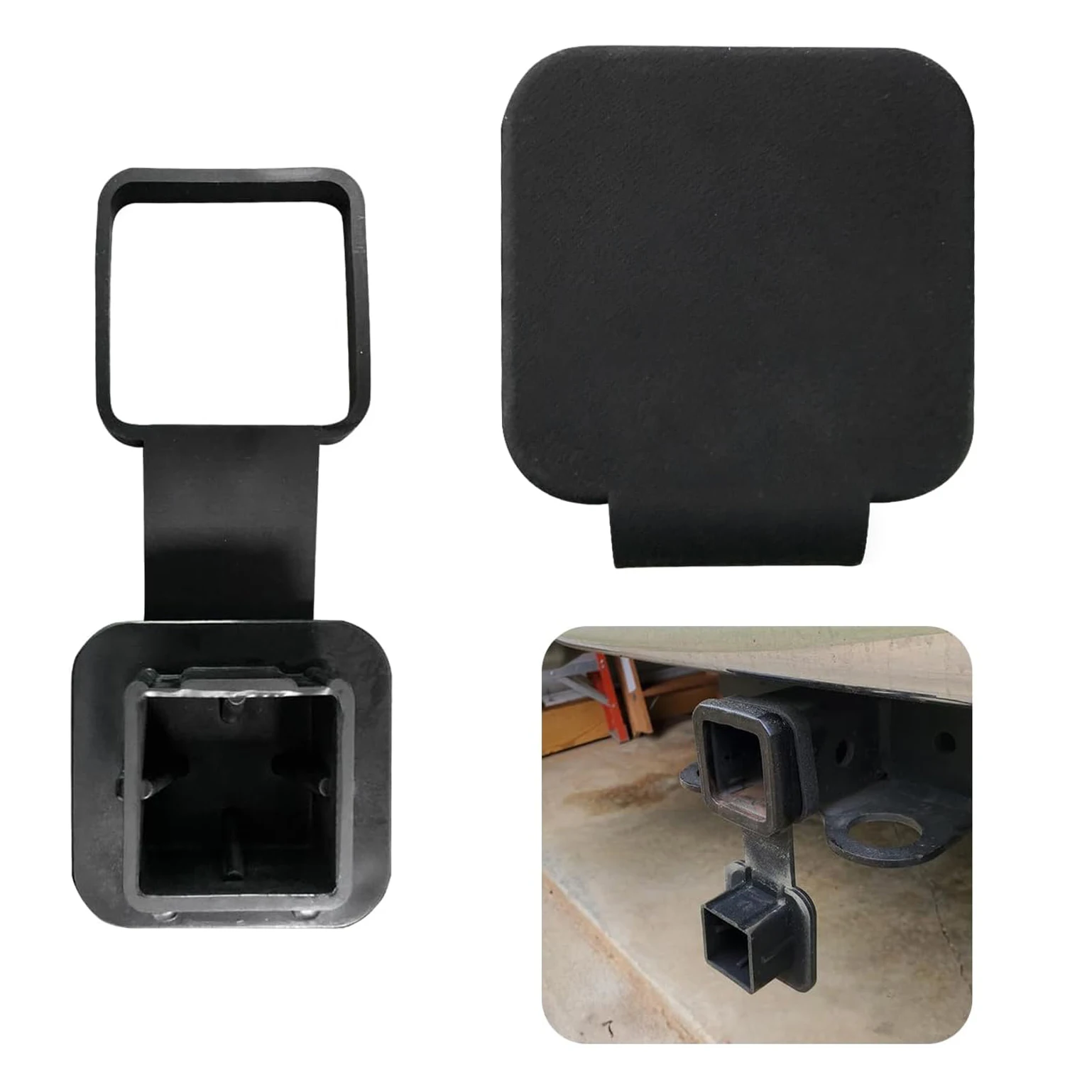 

Car Plug Cover Hook Dust Plug Square Mouth Protective Cover for 2 Inch Receivers Towing Hitch Rubber Covers Exterior Accessories