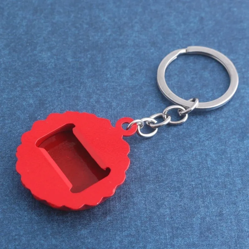 Red Keychain personality Car Keyring Bottle Cap Key Chain for Women and Men unique Holiday gifts image 2