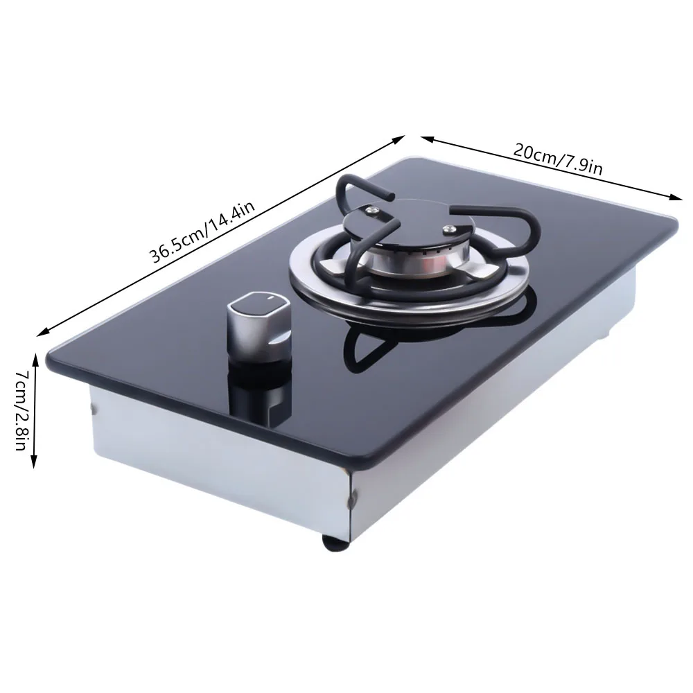 Boat Caravan RV LPG Gas Stove Hob With Tempered Glass 200*365*70mm