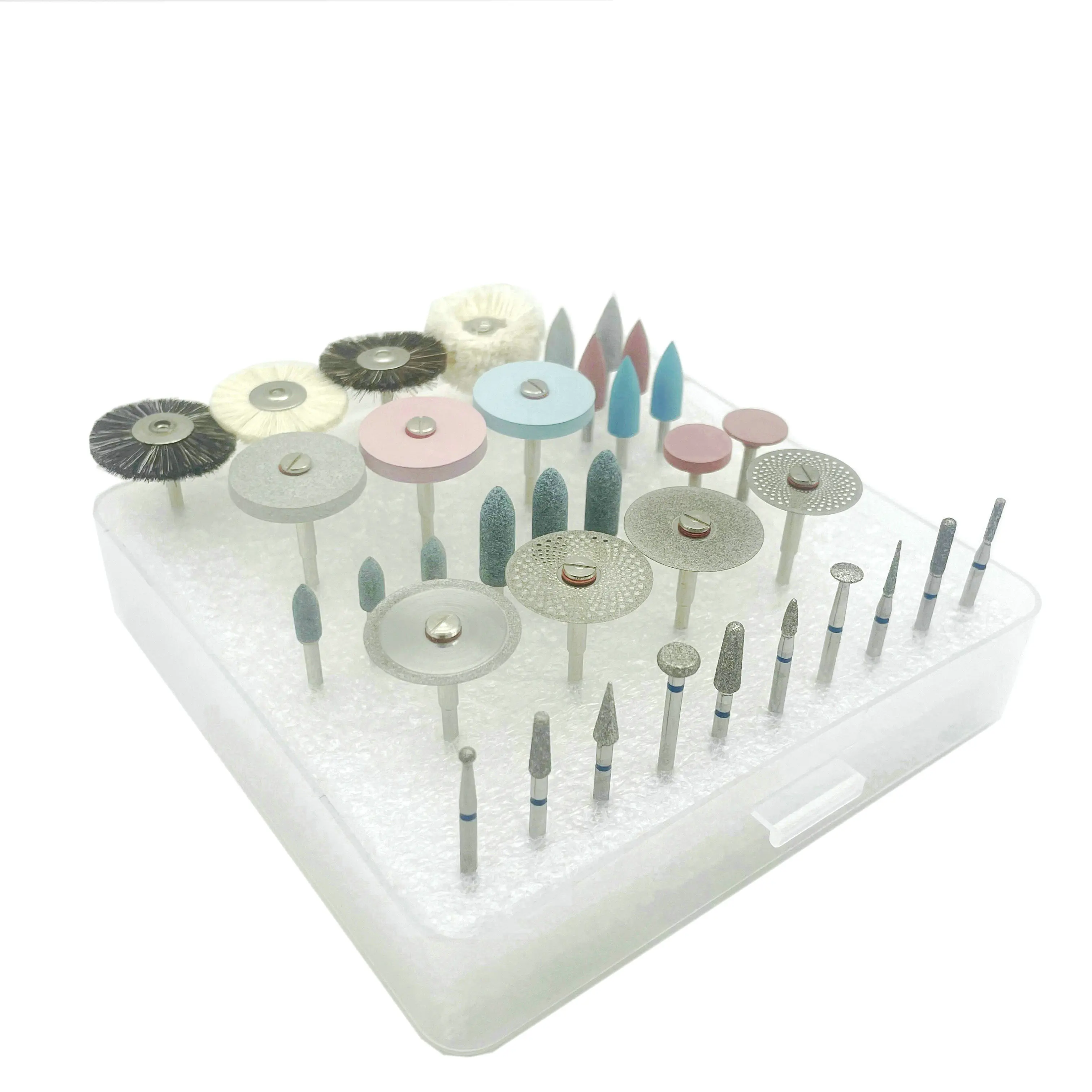 

35pcs/Set Dental HP Kit for Grinding or Polish Ceramic/Porcelain Diamond Burs Brush Dentist Tool