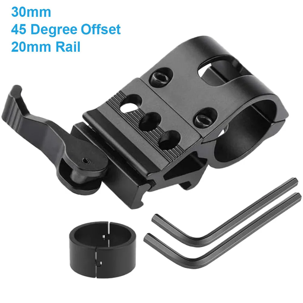 45-Grad-Offset-Taschenlampenhalterung Kompatibel mit 25,4mm/30mm Innendurchmesser Universelle Taschenlampenringhalterung – Detail 8