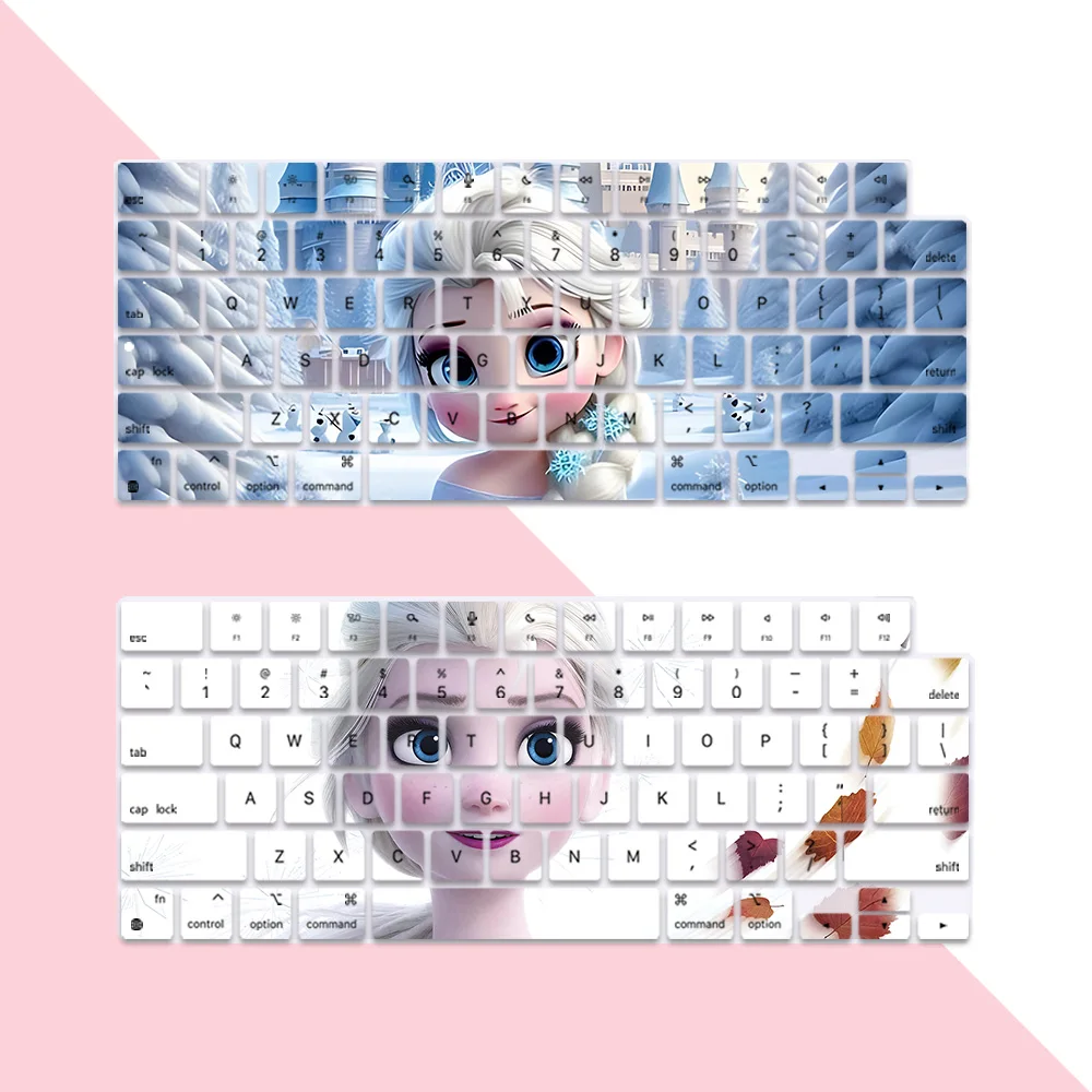 Princess Elsa US Layout Soft Silicone Keyboard Cover for Macbook pro 14 M1 M2 M3 A2442 A2485 A2779 A2780  Air M2 M3 A2681 A2941