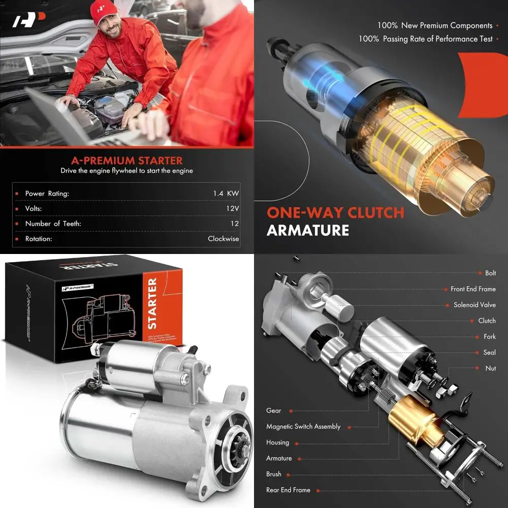 

Starter Motor Compatible with Ford F150 F250 F350 Super Duty 1999-2013 4.6L 5.0L 5.4L 6.2L 6.8L, Mustang 05-10, Expedition 99-14