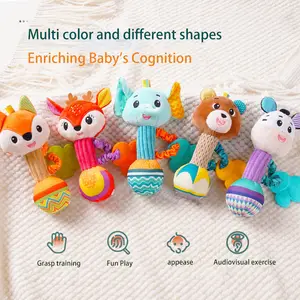 خشخيشة ناعمة أفخم ، قبضة اليد خشخيشات الأطفال شاكر التجعد ، لعبة مهدئة حسية صارخة للطفل ، هدايا الأطفال أفضل 6 آلات صنع عصير وعصائر للمبيعات - No3