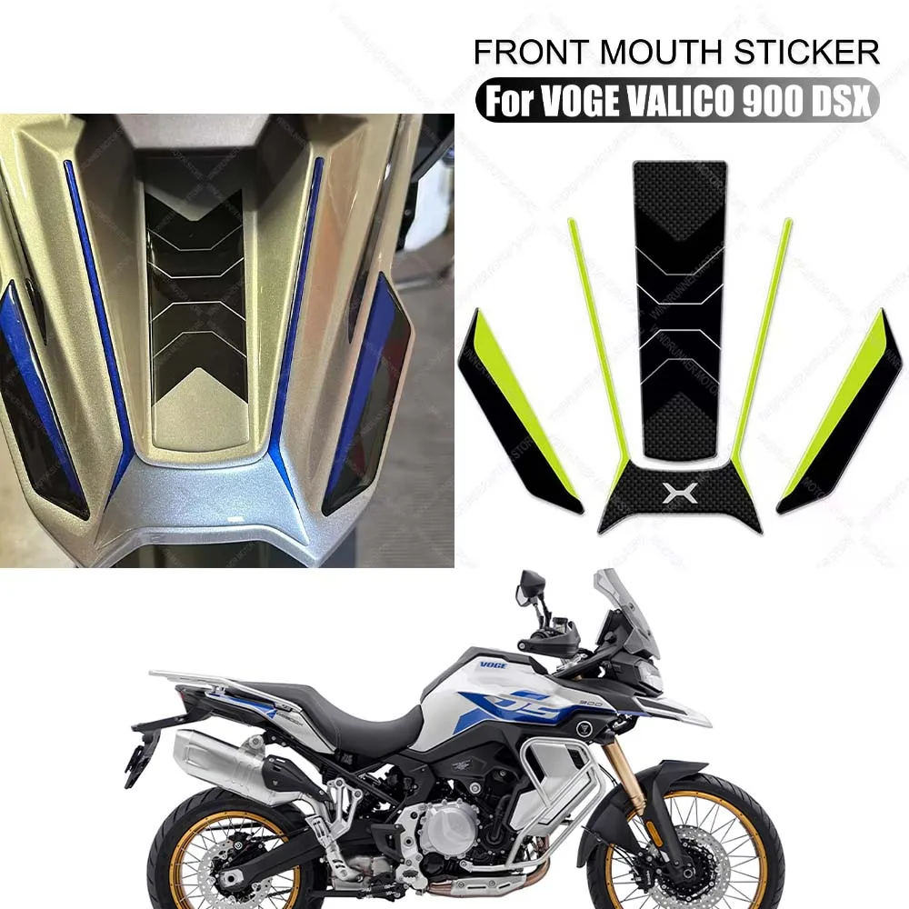 

For Voge valico 900 dsx Motorcycle Accessories Front Mouth Mask 3D Sticker Motorcycle Protector 3D Waterproof Sticker