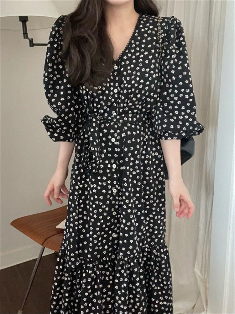 Robe longue éducative pour femme, robe d'été de printemps, robe vintage élégante, robe de femme Traf, robe officielle