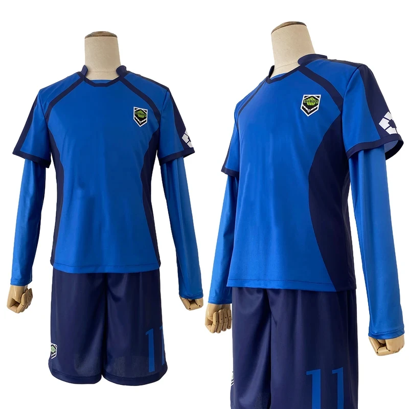 ✜ 2026 ❤   Disfraz de Cosplay de Anime Blue Lock de HOLOUN, Versión DIY de Bastard Munchen Blank, Uniforme de Entrenamiento de Fútbol Rojo y Azul ✚