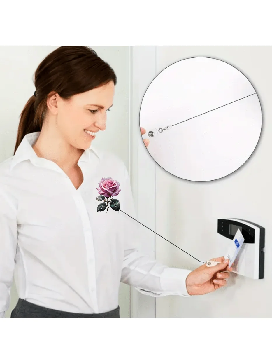 Carrete de insignia retráctil de diseño elegante, soporte de identificación acrílico duradero para enfermeras, trabajadores de oficina y estudiantes, 1 ud.