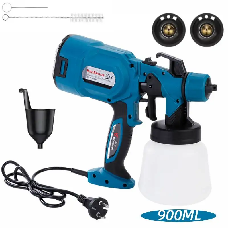 household-paining-tools-900ml-capacity-hvlp-electric-spray-gun-flow-adjustable-paint-sprayer-for-auto-furniture-coating-eu-plug