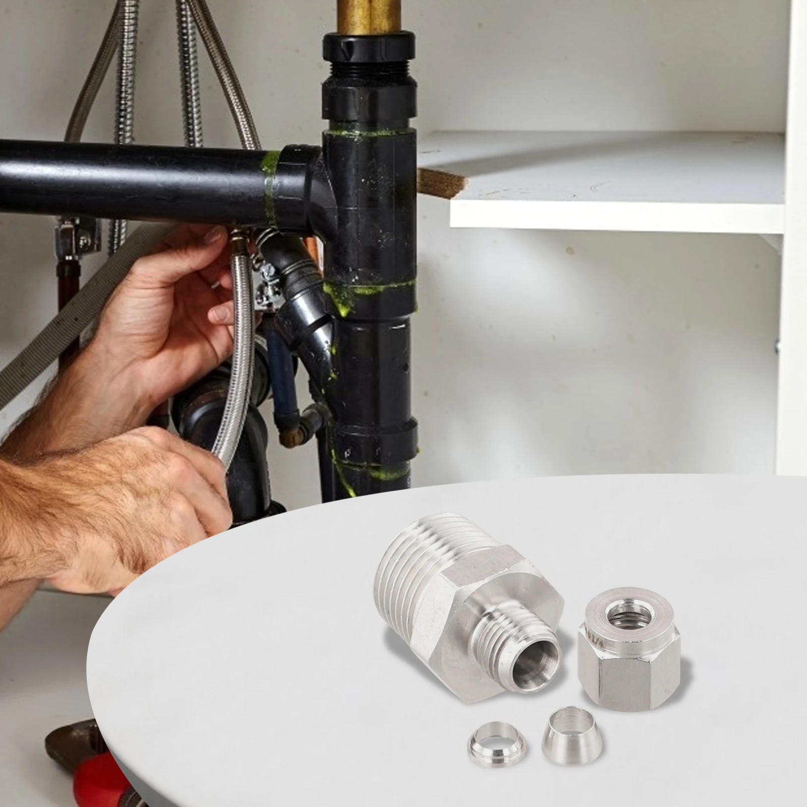 Stainless Steel Compression Fitting Designed for Easy Installation on Multiple Tubing Options Including 3/8 and Larger Sizes