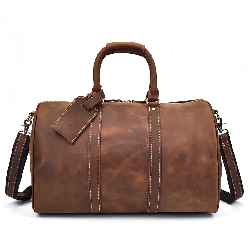 

Vintage Men Genuine Leather Travel Bag Travel Tote Big Weekend Bag Man Cowskin Duffle Bag Hand Luggage Male Handbags