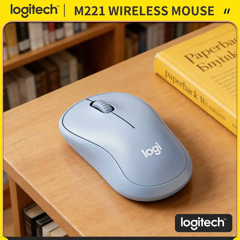 

Logitech M221 Wireless Mouse - SilentTouch Technology, 2.4GHz 10m Range, 75g Light, Ideal for Laptop Desktop PC Mac Setups