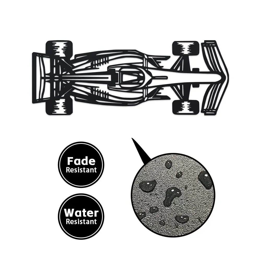 Metal [Unique Racing Car Wall Decor] 1pc Art Deco Car Silhouette Metal Wall Art - Sleek Racing Sculpture for Car Enthusiasts