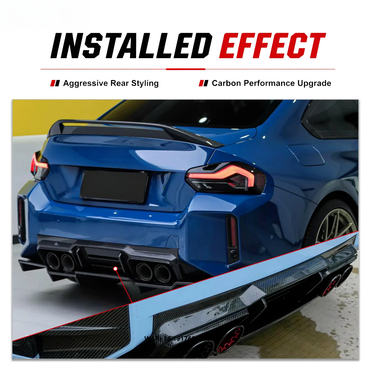 Dry Carbon Fiber V Style Rear Diffuser for G87 M2 Coupe 2023+ Rear Bumper Lip Splitter Body Kit