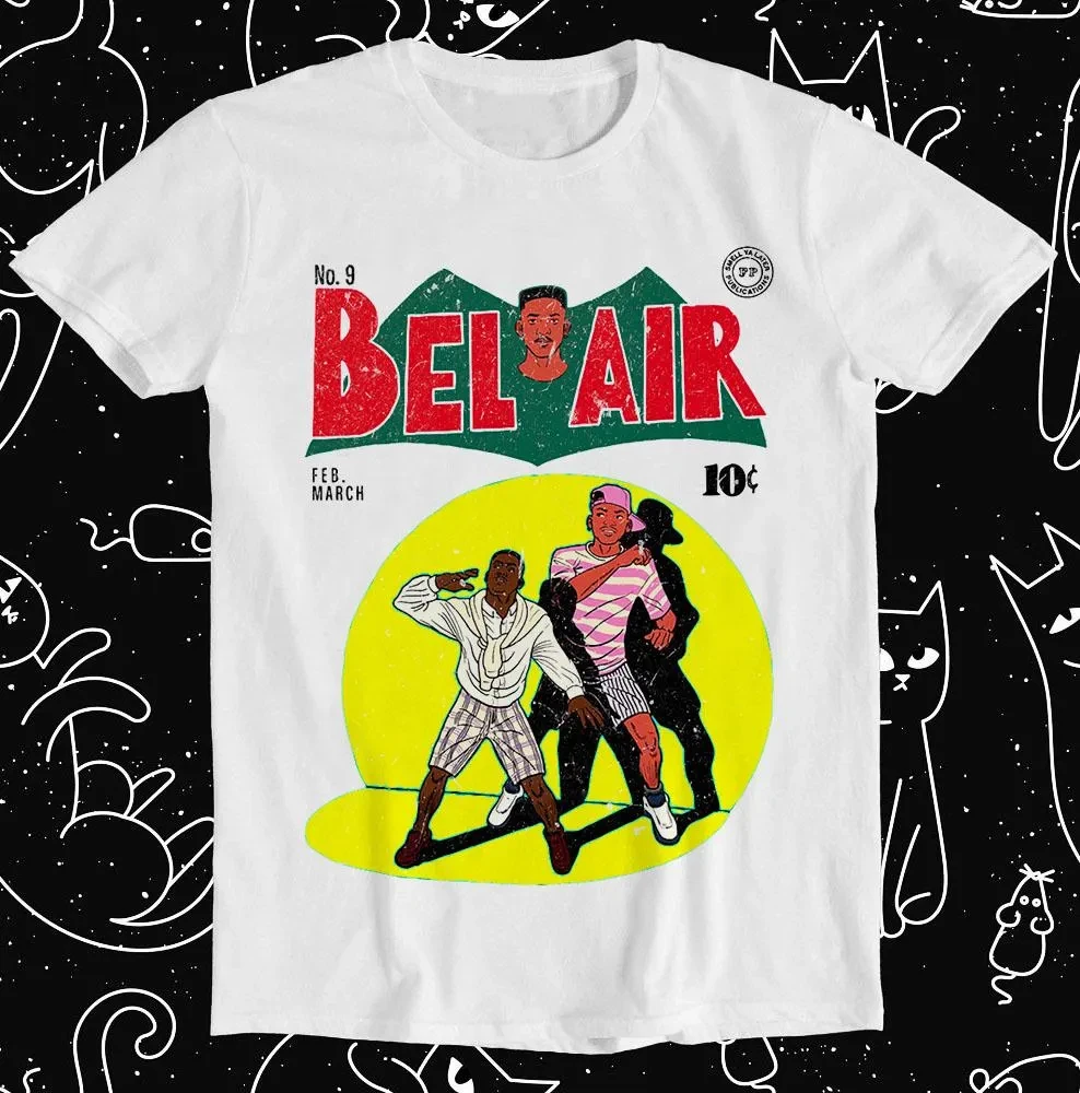 Camiseta Vintage Retro do Filme Fresh Prince of Bel Air Will Smith Anos 90 Presente Engraçado para Homens e Mulheres Unissex