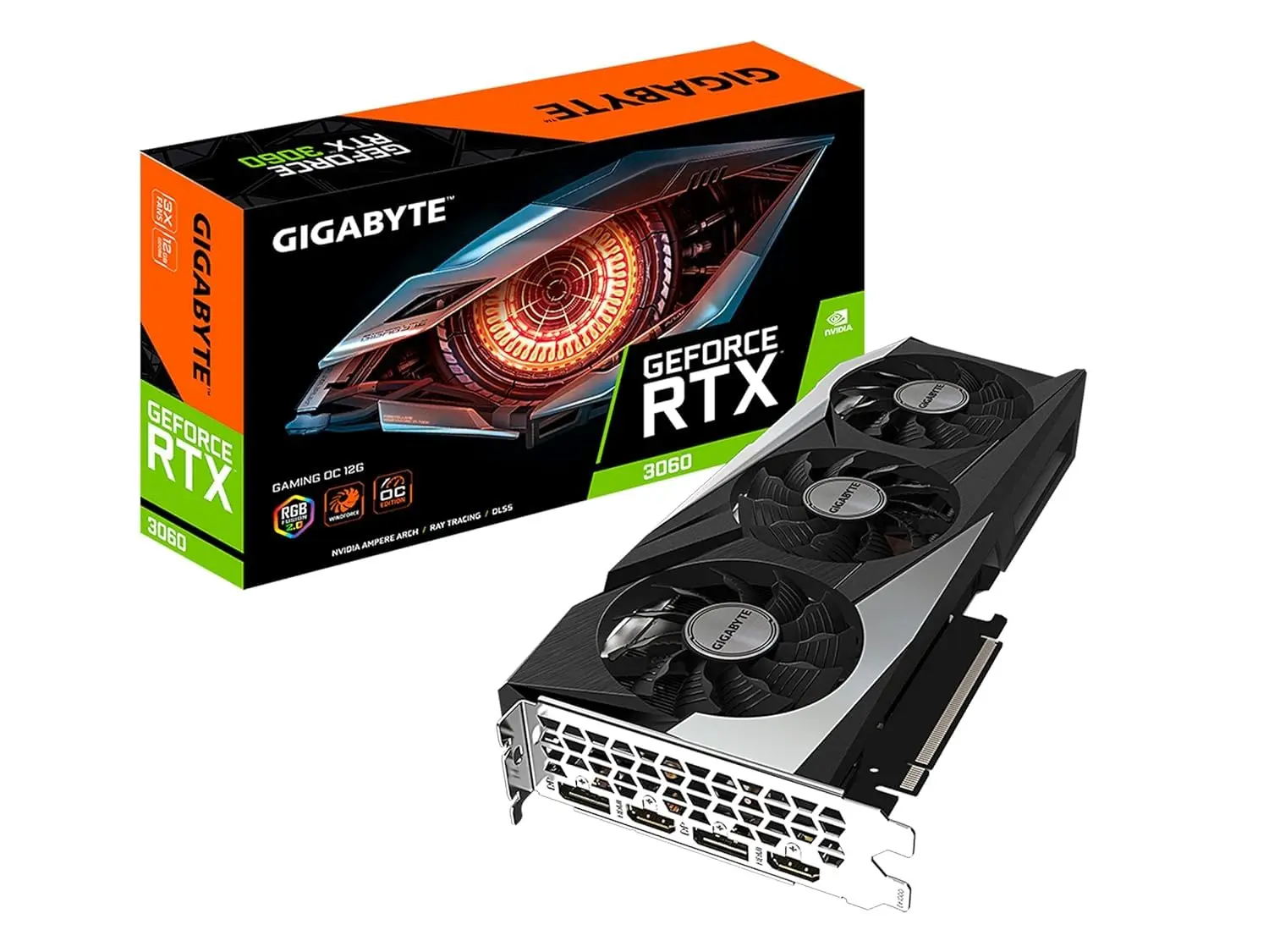 

GeForce RTX 3060 Gaming OC 12G (REV2.0) Graphics Card, 3X WINDFORCE Fans, 12GB 192-bit GDDR6, GV-N3060 Video Card, Custom