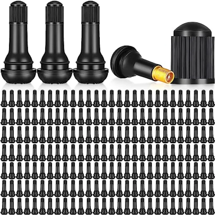 

TR413 Tubeless Valve Stems - Rubber Snap-in Valve Stems Black Standard Length Replacement for Car Tubeless Rims Pcs