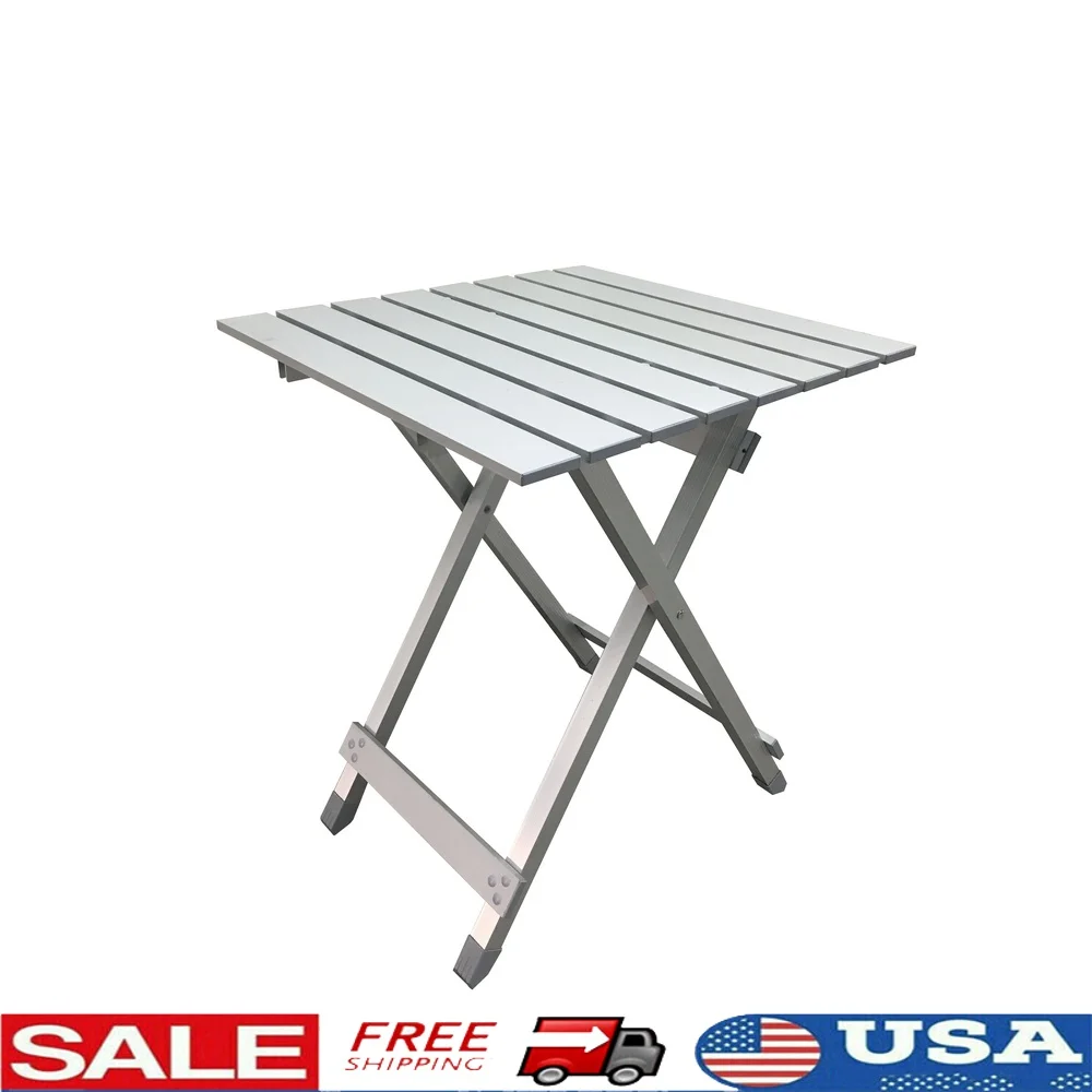 

Lightweight Aluminum Camping Table Portable Foldable Picnics Tailgating Backyard Outdoor Activities Compact Design Easy Storage