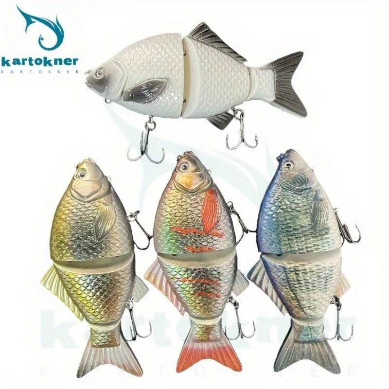 

Многошарнирная приманка для ловли карпа, 20 см, 175 г, с 4 усиленными крючками BKK, 3-секционная приманка для плавания для пресноводного окуня/щуки