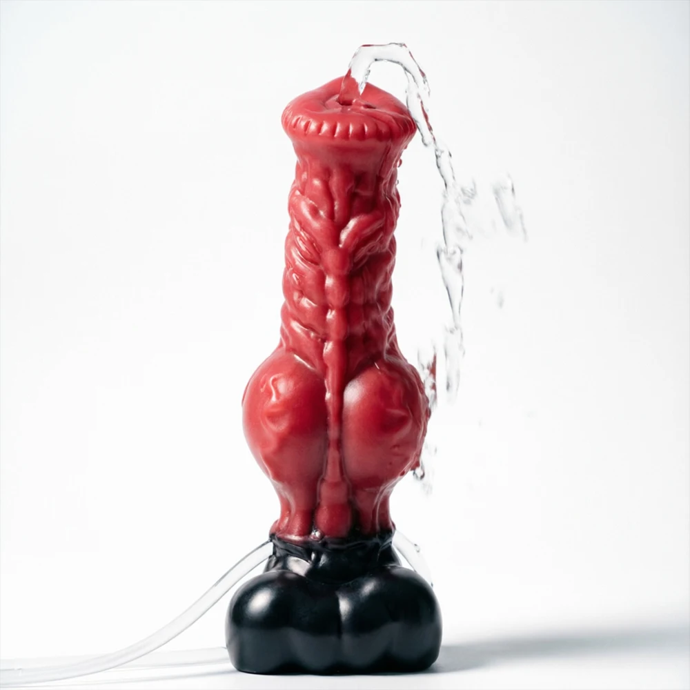 YOCY Horse Knot Squirting Dildo with Sucker Liquid Silicone Butt Plug Horse Cock Sex Toys Ejaculation Textured Penis Sex Toys