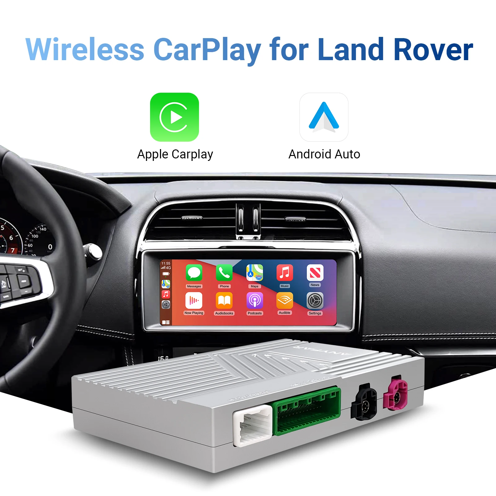 Ezonetronics Wireless CarPlay Android Auto Retrofit Kit Decoder Box CarPlay Interface for Jaguar E/XEL/XJL/F-TYPE/F-PACE