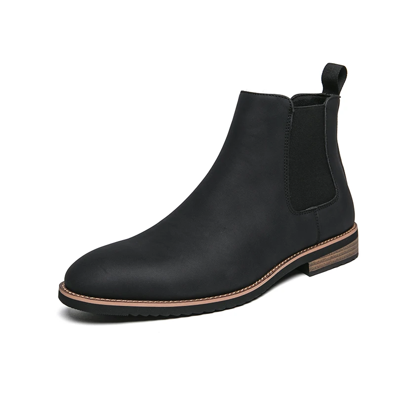 Men Fashion Chelsea Boots Black Brown One Step Business Fashion Brand Ankle Boots Waterproof and Non slip 38-46 Men Boots