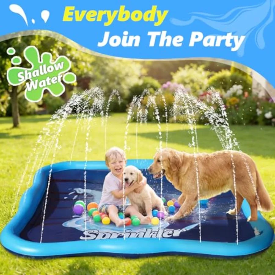 Splash Pad Sprinkler for and Dog, 85