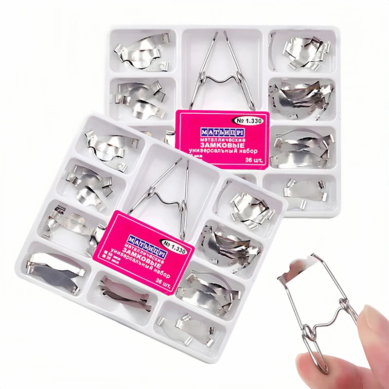 Dental Sectional Contoured Metal Matrices Band with Springclip Dental Supplies Matrix Dentistry Tools for Teeth Replacement
