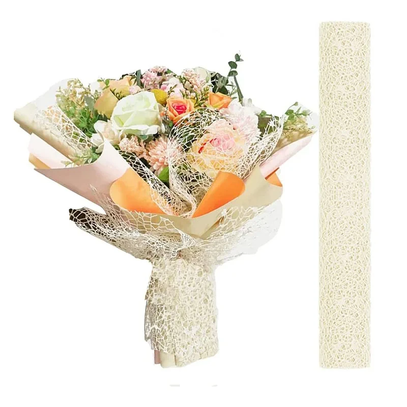 Flower Wrapping Mesh Paper Iregular Hollow Net Wrapper Floral Bouquet Paper Fresh Flower Packaging Sheet Florist Wrap Supplies