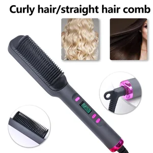 Peigne électrique chaud Brosse lissante multifonctionnelle pour cheveux raides Peigne aux ions négatifs Anti-brûlures Brosse à lisser 10 meilleurs lisseurs pour peignes à cheveux en vente - No 7