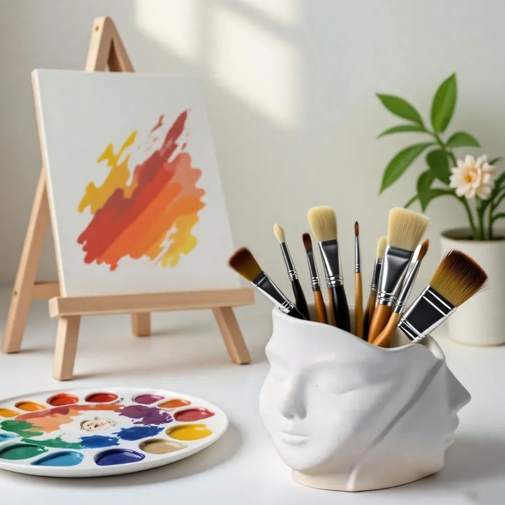 

Creative Non-stick Face Planter Mold Heat Resistant Flexible Silicone Candy Mold Handmade DIY Flower Pot Mold Party Favors